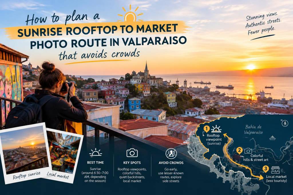 How to plan a sunrise rooftop-to-market photo route in valparaiso that avoids crowds