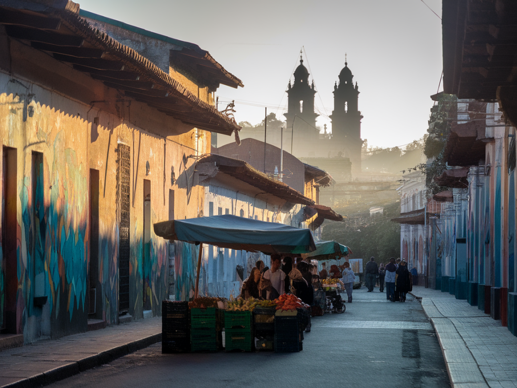 how to plan a three-hour dawn photo walk through bogotá's la candelaria to capture murals, markets and morning light