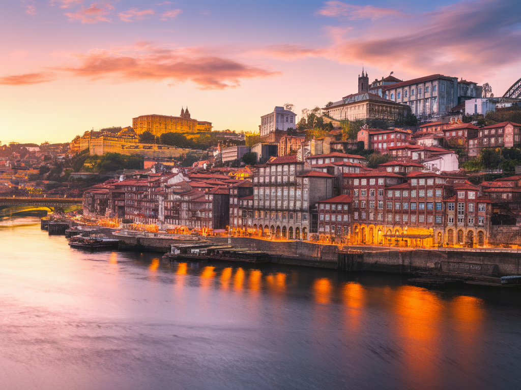 a one-day itinerary for photographing porto's tiled facades at golden and blue hour
